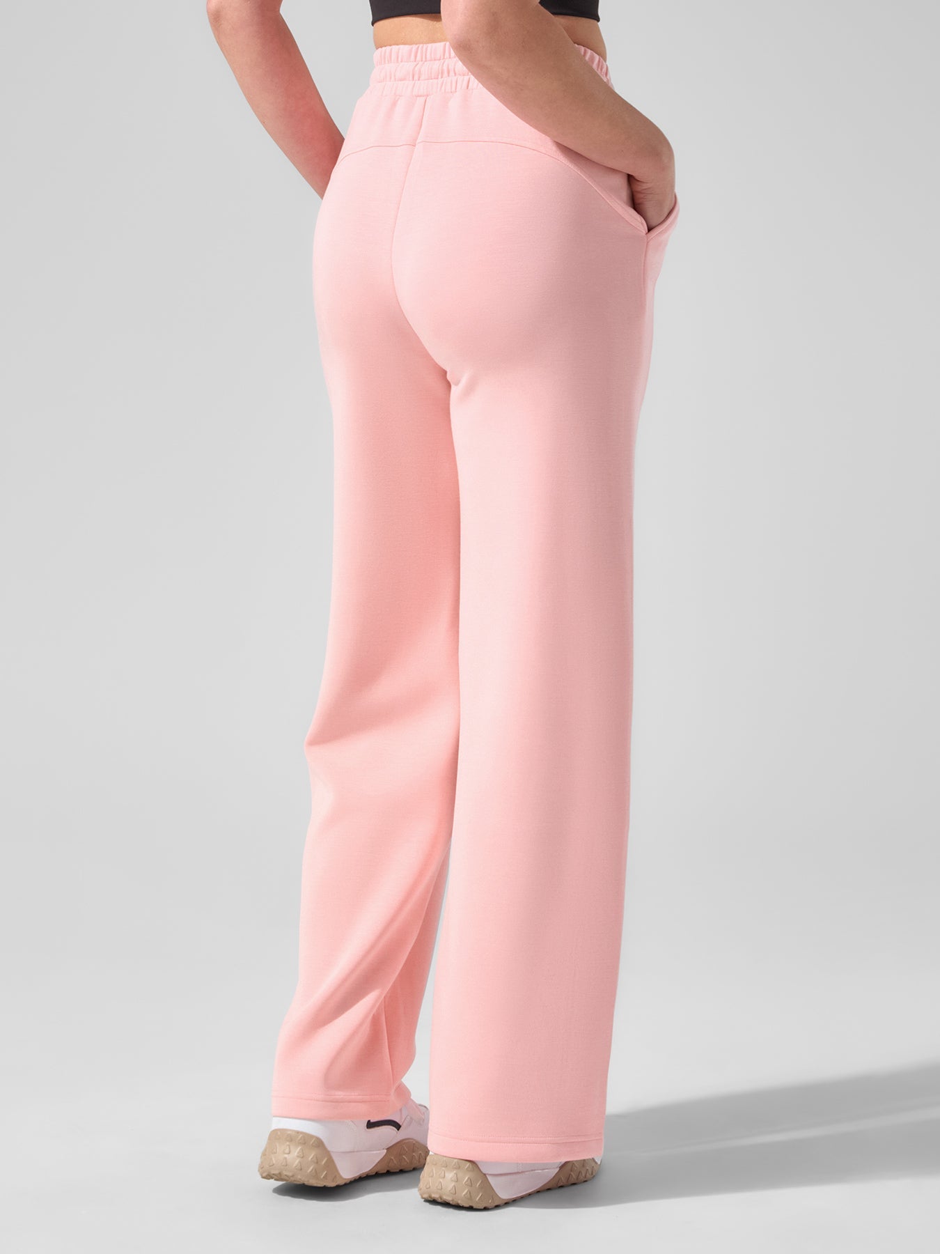 Modal Blend Mid-Rise Wide Leg Pant